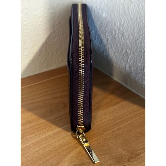 Kate Spade Cameron Street Perforated Rose Lacey Wallet in Deep Plum EUC - Picture 6 of 9